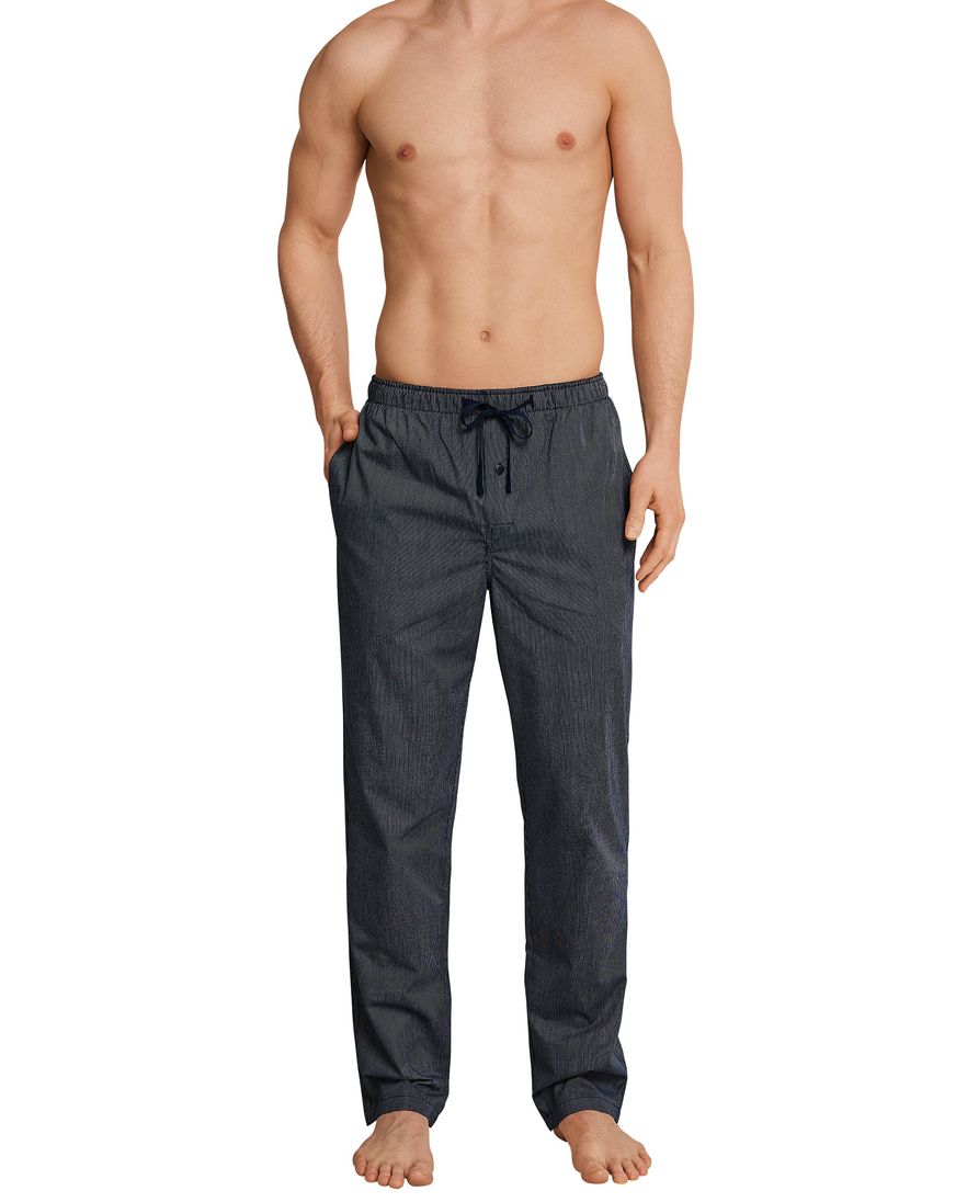 Mix & Relax Schiesser pyjamabroek lang gestreept blauw