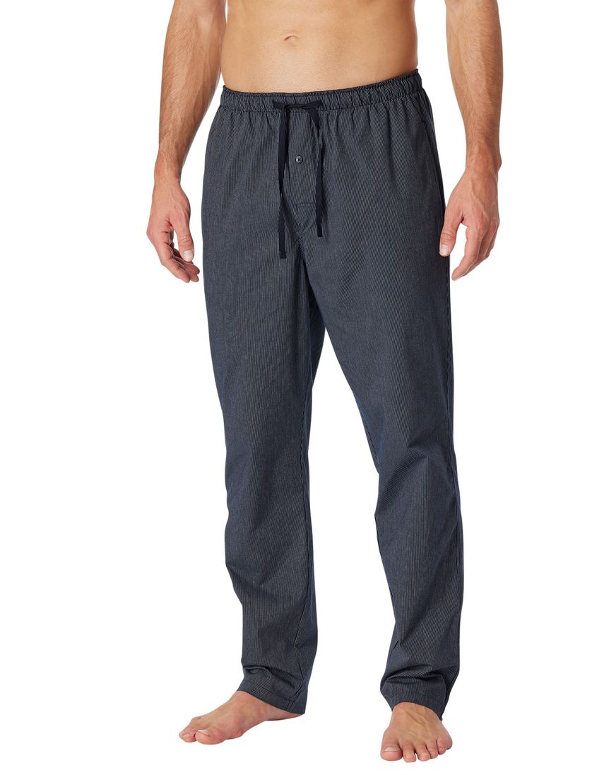 Mix & Relax Schiesser pyjamabroek lang gestreept blauw