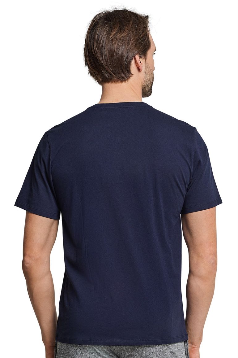 Navy pyjamashirt Schiesser korte mouw Mix & Relax