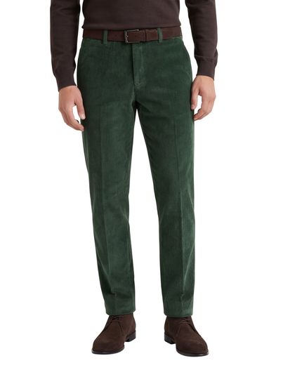 Hiltl Hiltl ribbroek modern fit Parma groen flatfront