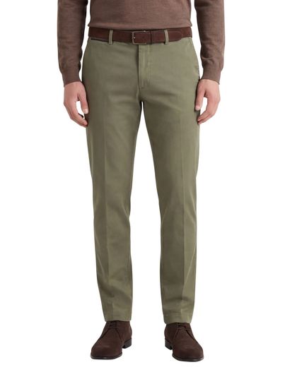 Hiltl Hiltl katoenen pantalon Peaker-s groen flatfront