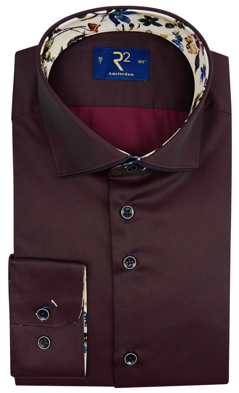 Mouwlengte 7 overhemd R2 bordeaux