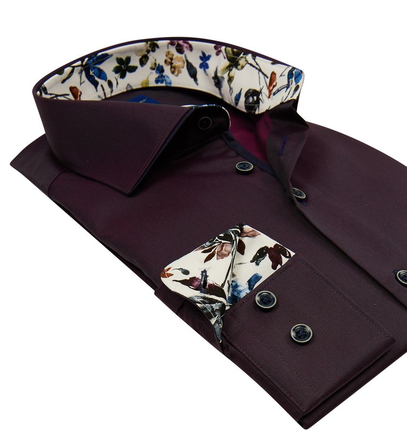 Mouwlengte 7 overhemd R2 bordeaux