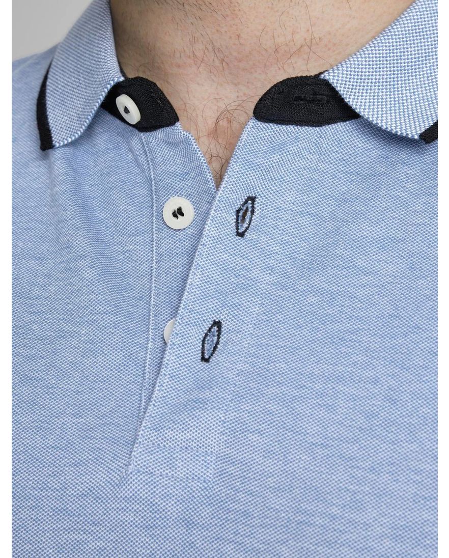 Jack & Jones polo Plus Size wijde fit blauw effen katoen