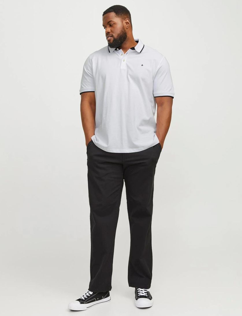 Jack & Jones Plus Size polo wit met logo
