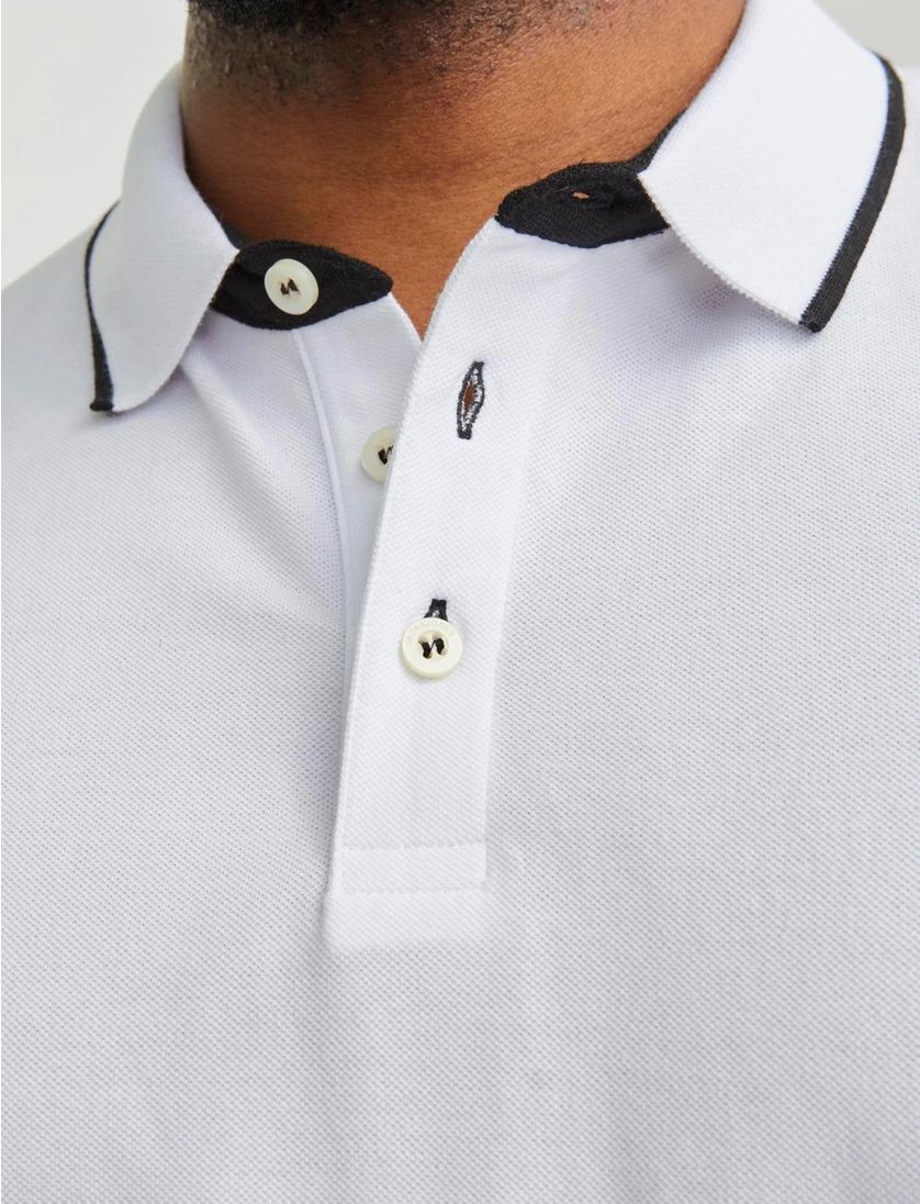 Jack & Jones Plus Size polo wit met logo