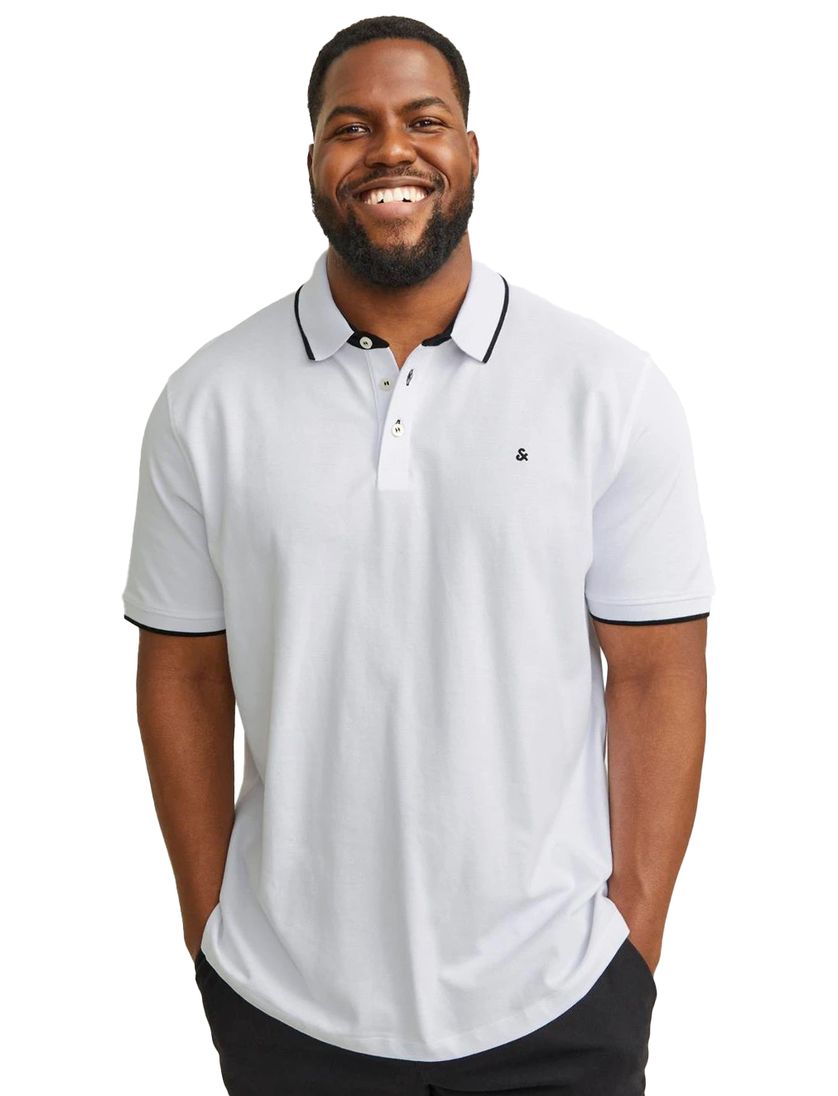 Jack & Jones Plus Size polo wit met logo