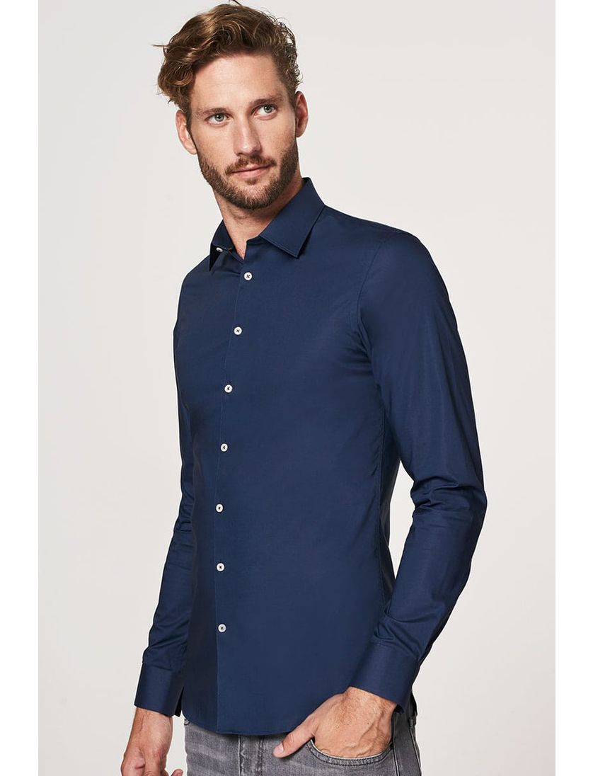 Overhemd Profuomo Super Slim Fit navy