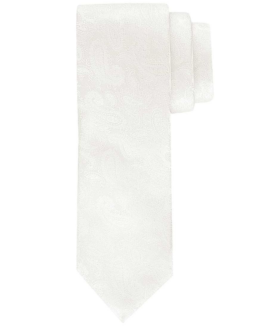 Profuomo stropdas zijde wit paisley