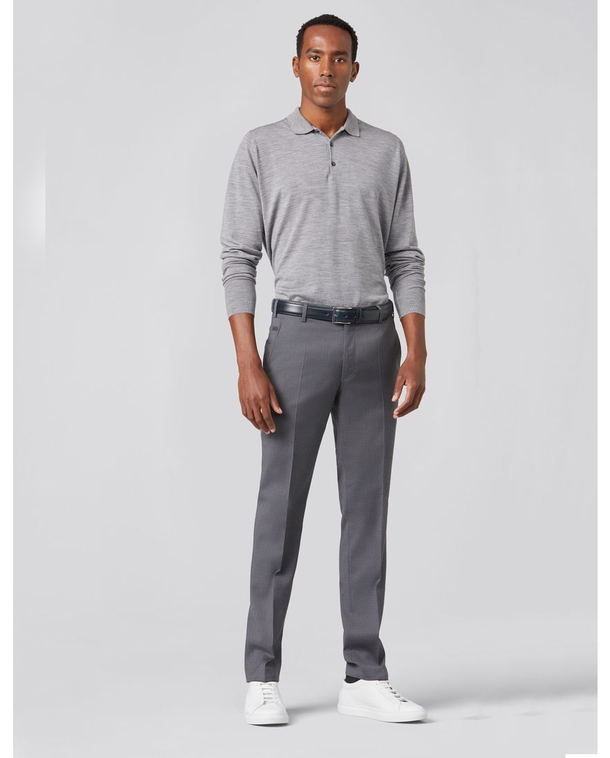 Grijze Meyer wollen pantalon bonn effen wol schulte herenmode