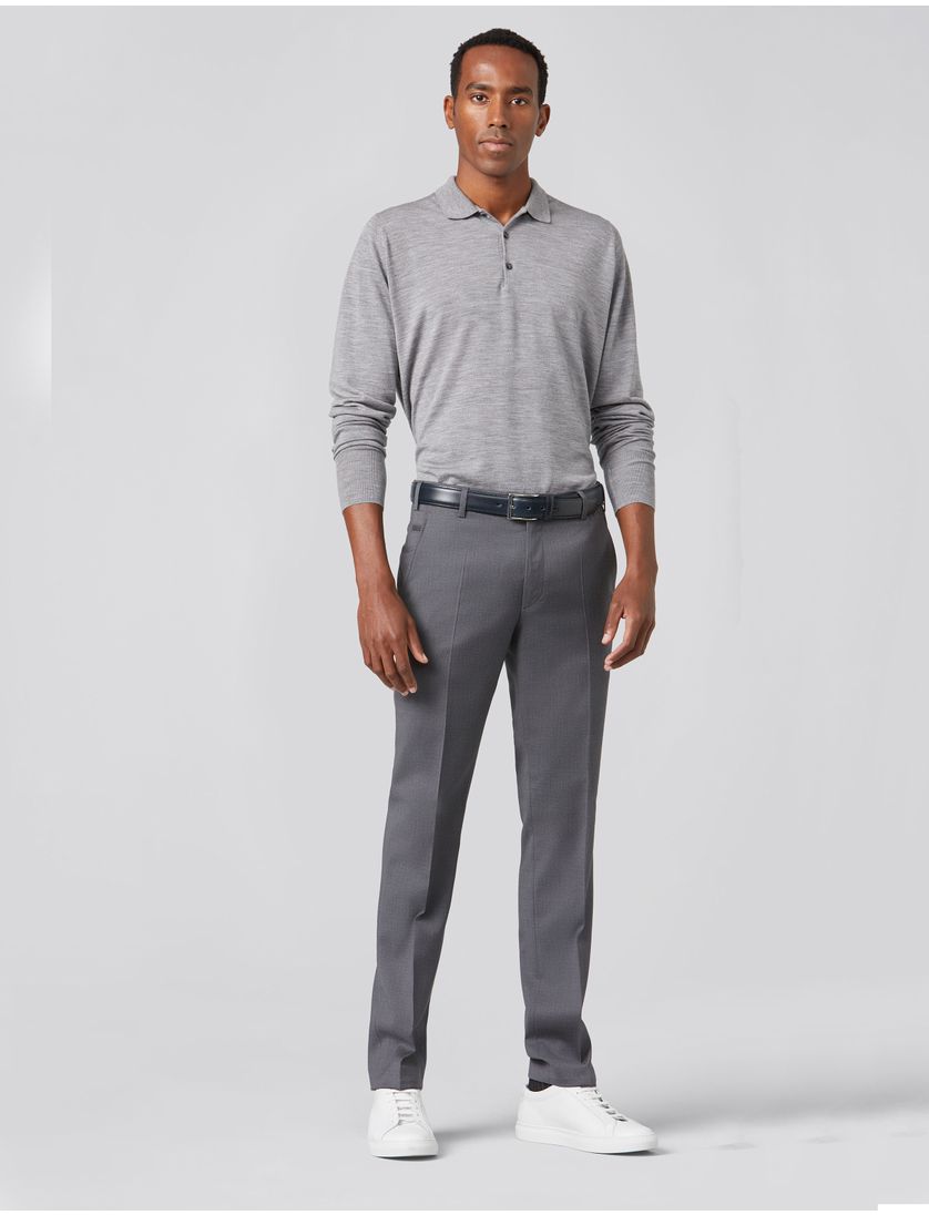 wollen pantalon Meyer Bonn grijs effen wol