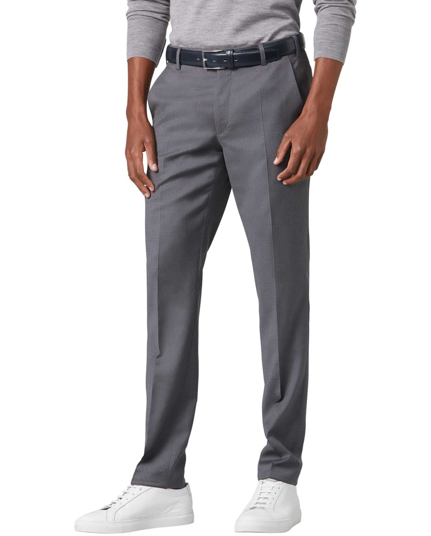 Grijze Meyer wollen pantalon bonn effen wol schulte herenmode