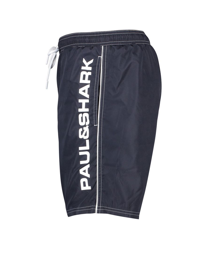 Paul & Shark zwemshort navy merk opdruk elastische band