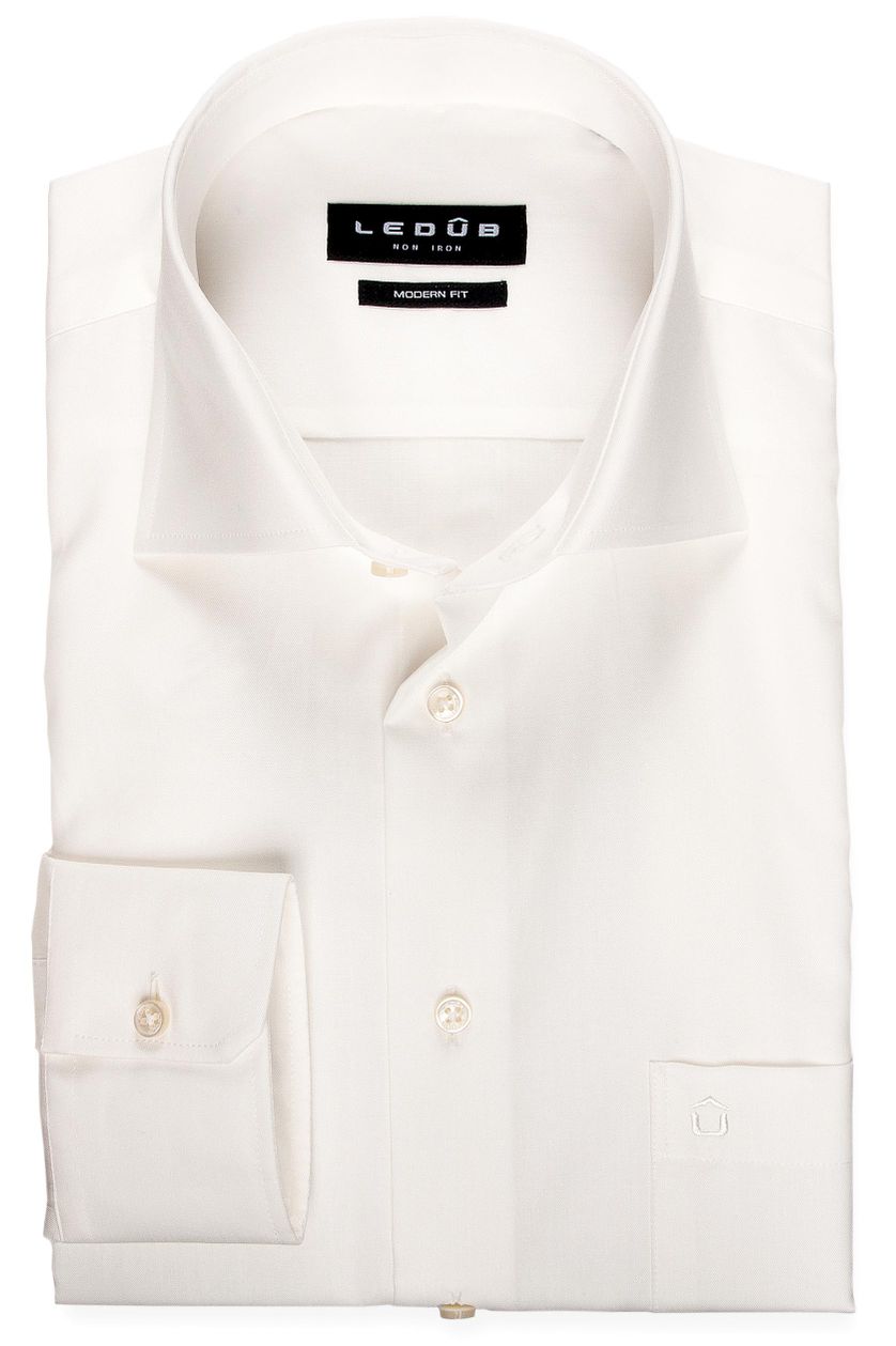 Ledub shirt mouwlengte 7 modern fit antique white