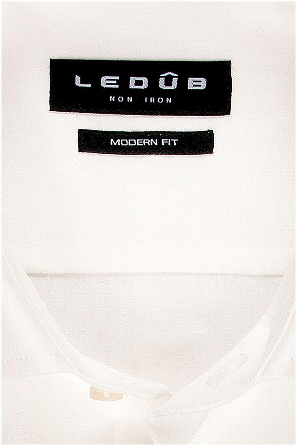 Ledub shirt mouwlengte 7 modern fit antique white