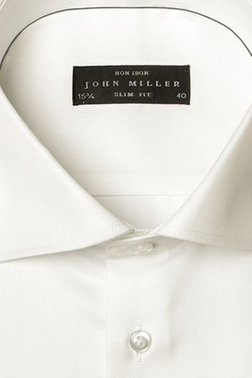 John Miller overhemd wit Slim Fit double cuff