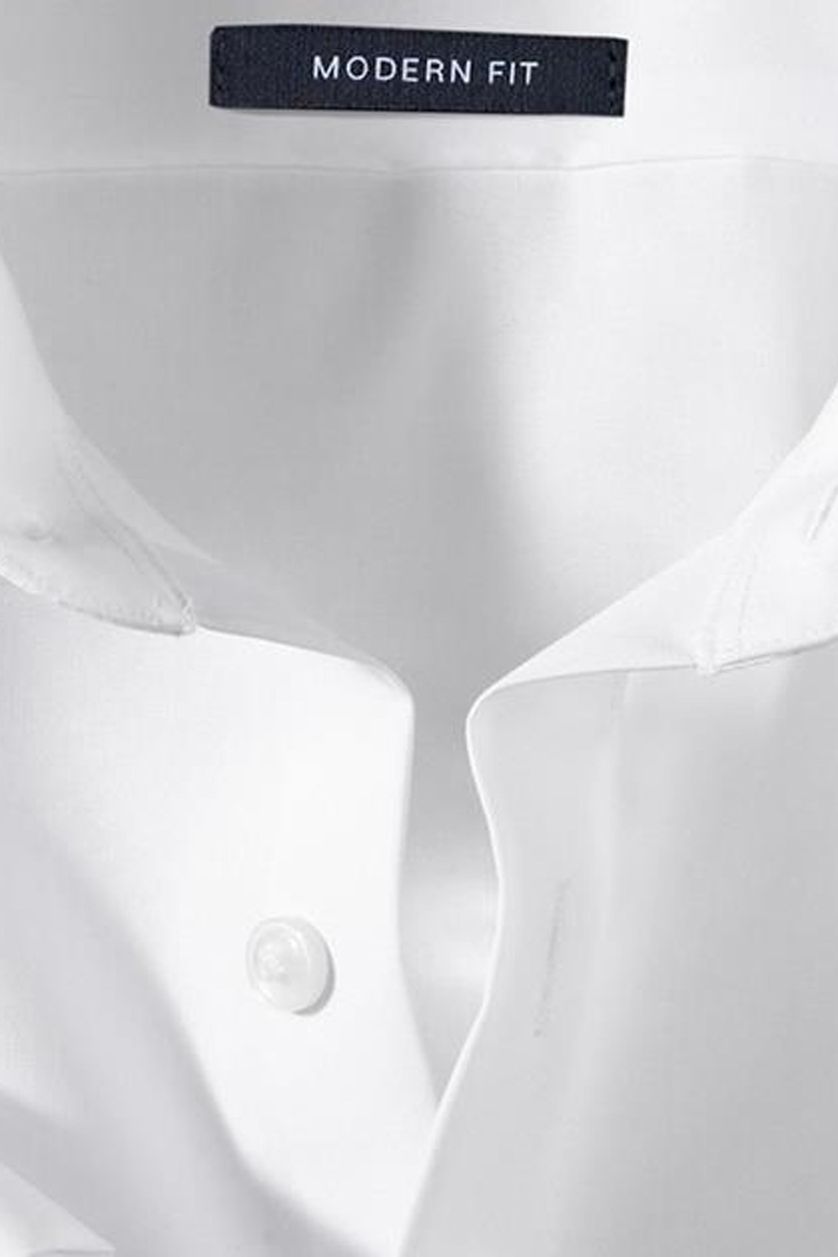Olymp overhemd korte mouw Luxor Modern Fit wit effen katoen normale fit
