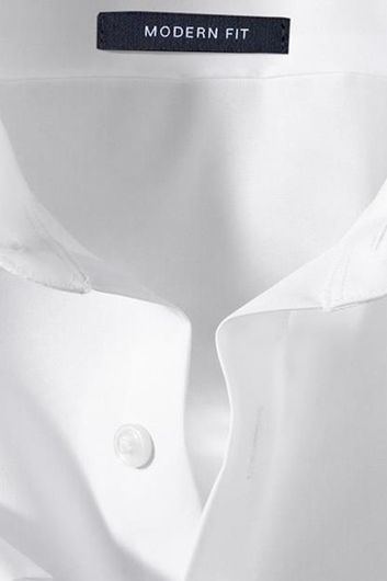 overhemd korte mouw Olymp Luxor Modern Fit wit effen katoen normale fit 
