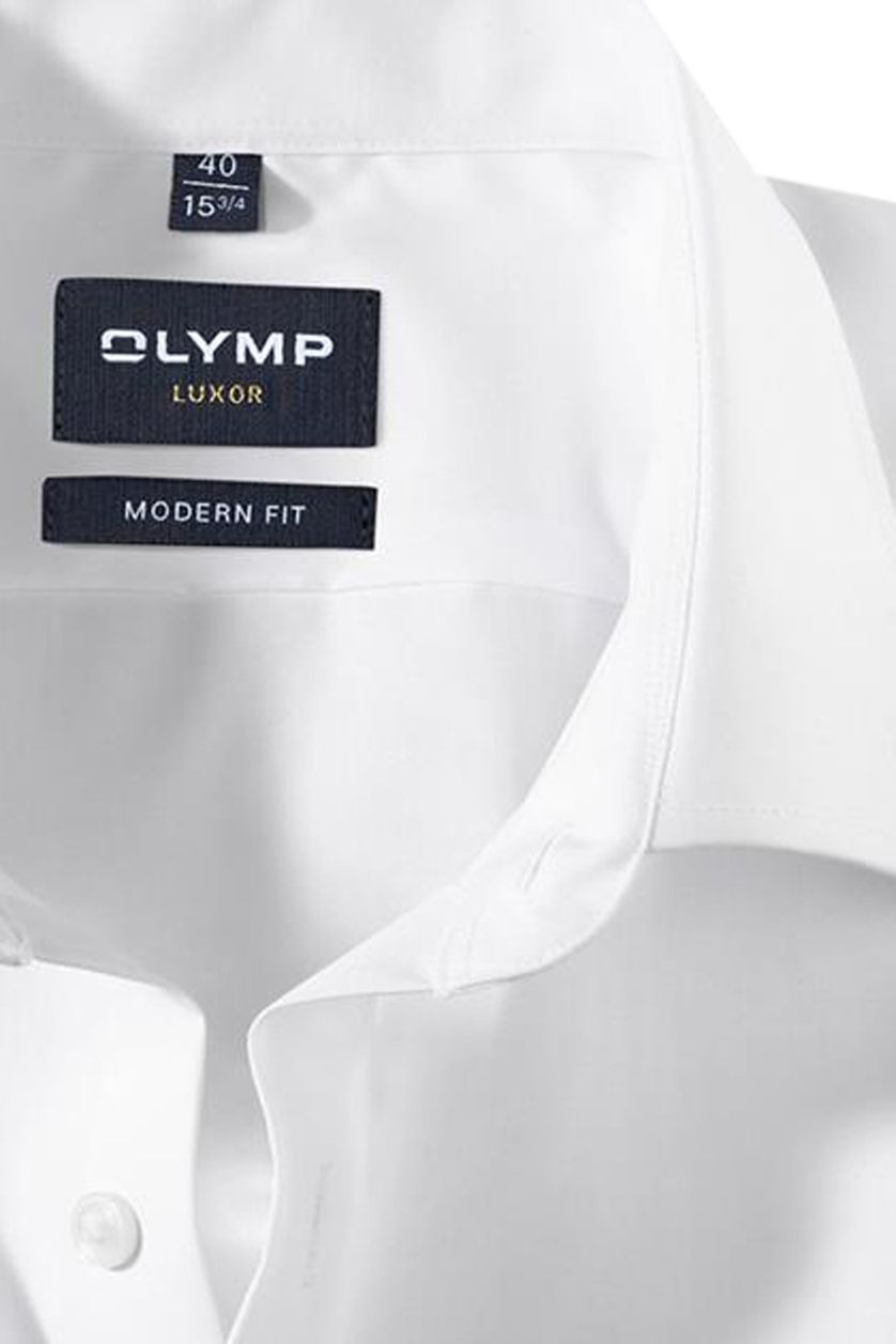 Olymp overhemd korte mouw Luxor Modern Fit wit effen katoen normale fit