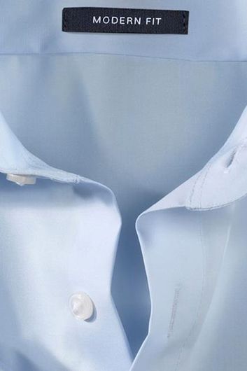 OLYMP korte mouw hemd lichtblauw strijkvrij