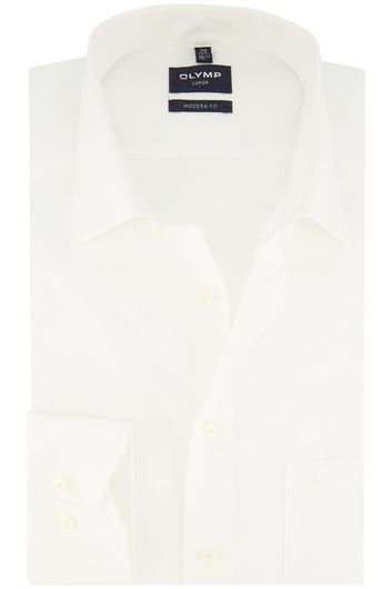 Mouwlengte 7 Olymp overhemd normale fit wit uni 100% katoen