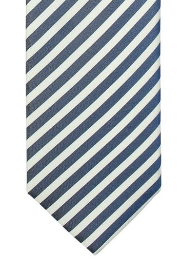 Olymp zijde stropdas gestreept regular fit blauw