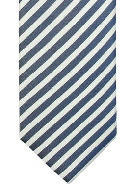 Olymp Olymp zijde stropdas gestreept regular fit blauw