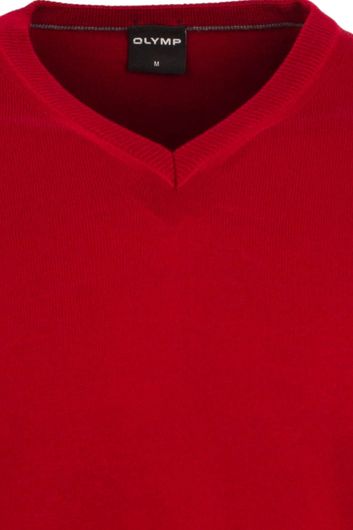 Olymp pullover rood merinowol v-hals