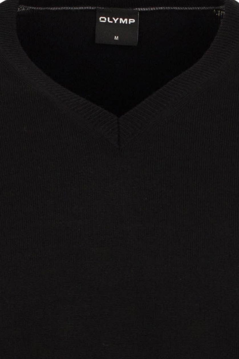 Olymp trui v-hals zwart extra fijn merinowol