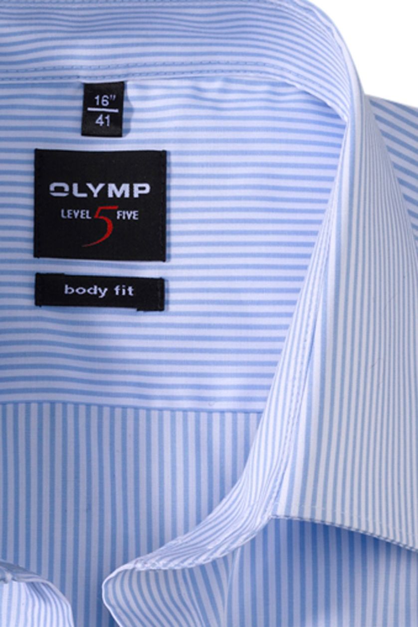 Overhemd Olymp Level Five gestreept blauw