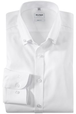 Olymp Olymp business overhemd extra slim fit wit effen katoen button down boord