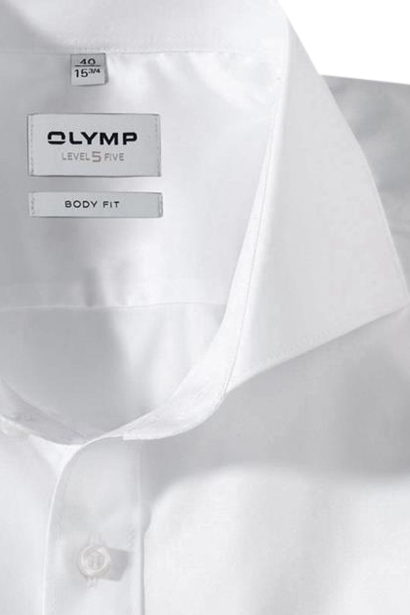 Olymp body fit overhemd wit dubbele manchet