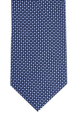 Profuomo Profuomo stropdas blauw met motief puur zijde