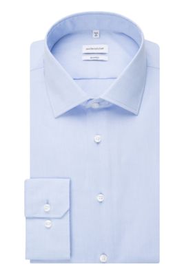 Seidensticker Seidensticker overhemd light blue  witte knoop