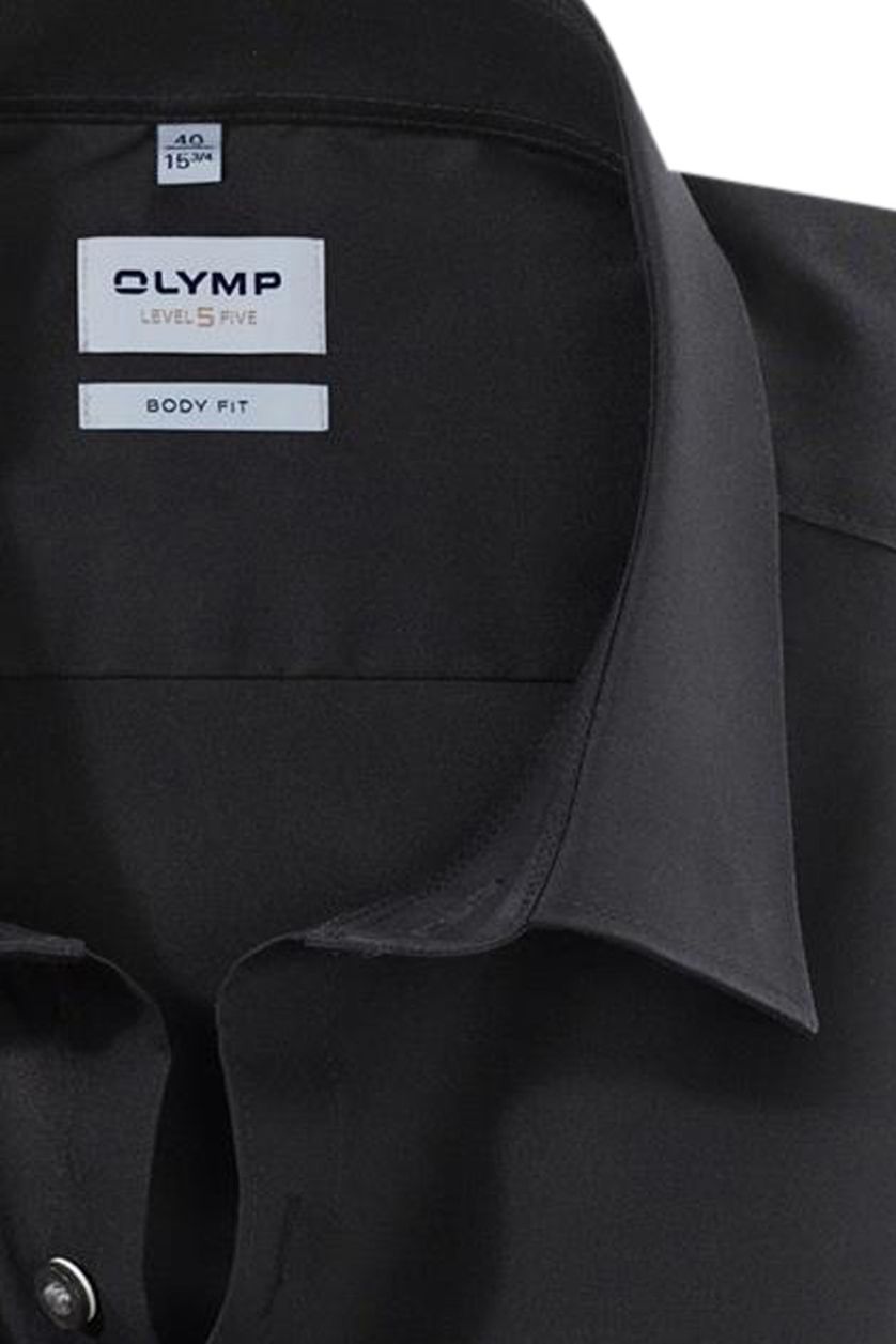 Olymp Level 5 overhemd body fit zwart