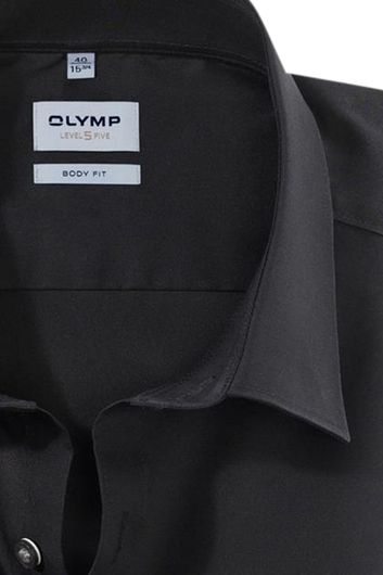 Olymp overhemd Level 5 zwart body fit