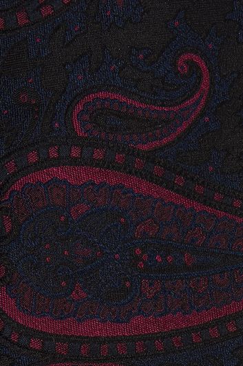 Das Profuomo zijde zwart roze paisleyprint - 1