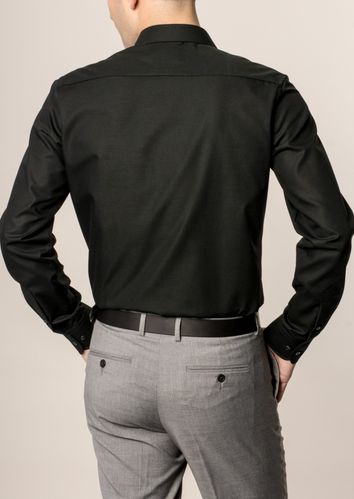 Eterna strijkvrij overhemd zwart Slim Fit
