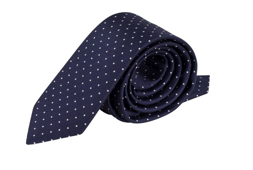 OLYMP Slim stropdas donkerblauw gestipt