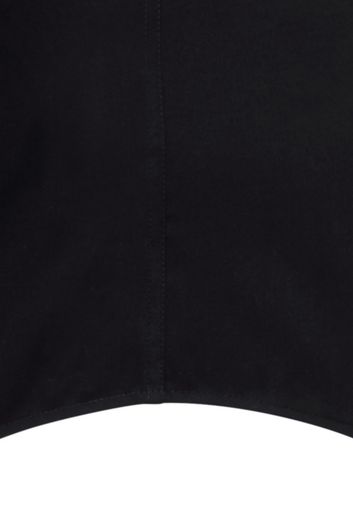 overhemd korte mouw Seidensticker zwart effen katoen normale fit 
