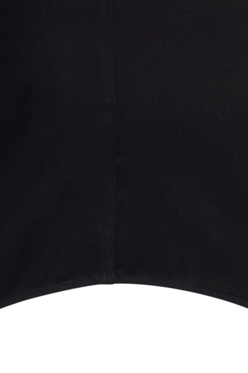 Seidensticker overhemd korte mouw zwart effen katoen normale fit