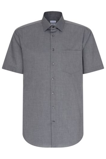 Seidensticker strijkvrij overhemd grijs korte mouw