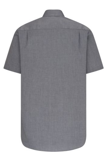 overhemd korte mouw Seidensticker Modern grijs effen katoen normale fit 