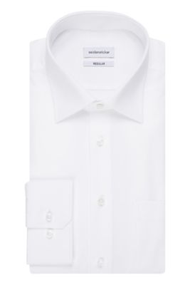Seidensticker Seidensticker overhemd mouwlengte 7 Modern normale fit wit effen katoen
