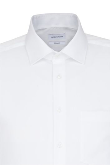 overhemd mouwlengte 7 Seidensticker Modern wit effen katoen normale fit 