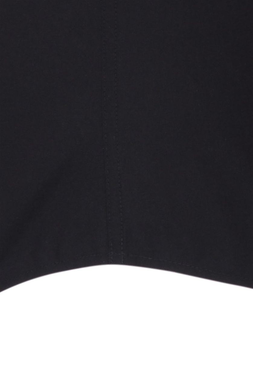 Seidensticker overhemd korte mouw zwart effen katoen slim fit
