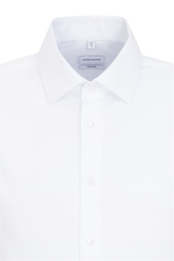 overhemd mouwlengte 7 Seidensticker wit effen katoen slim fit 