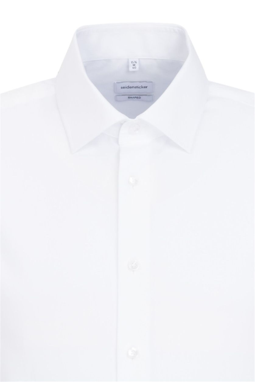 Seidensticker overhemd mouwlengte 7 wit effen katoen slim fit