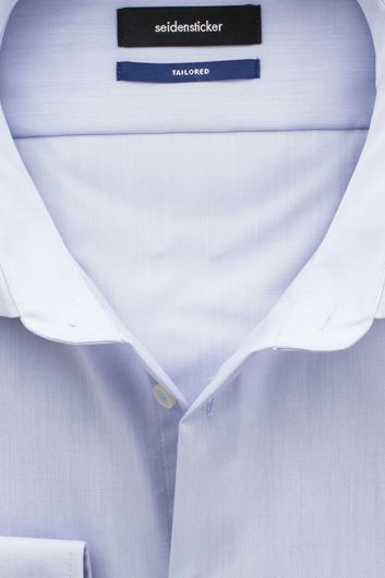 Seidensticker overhemd mouwlengte 7 slim fit lichtblauw effen katoen