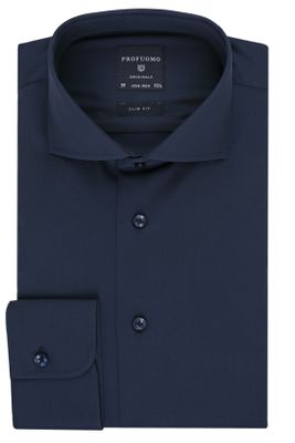 Profuomo Profuomo strijkvrij overhemd donkerblauw slim fit